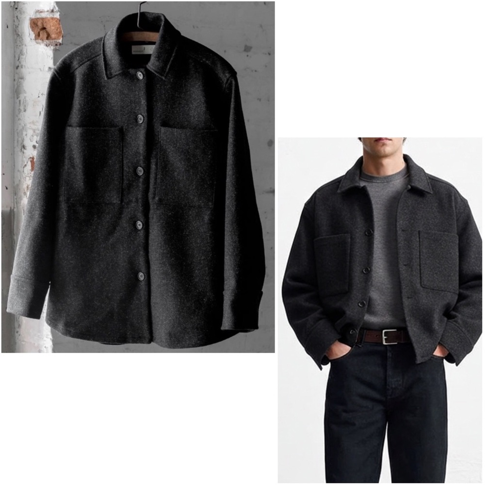 ECOLOGYST Harbour Charcoal 100% Wool Overshirt JACKET UNISEX Made in Canada XXL